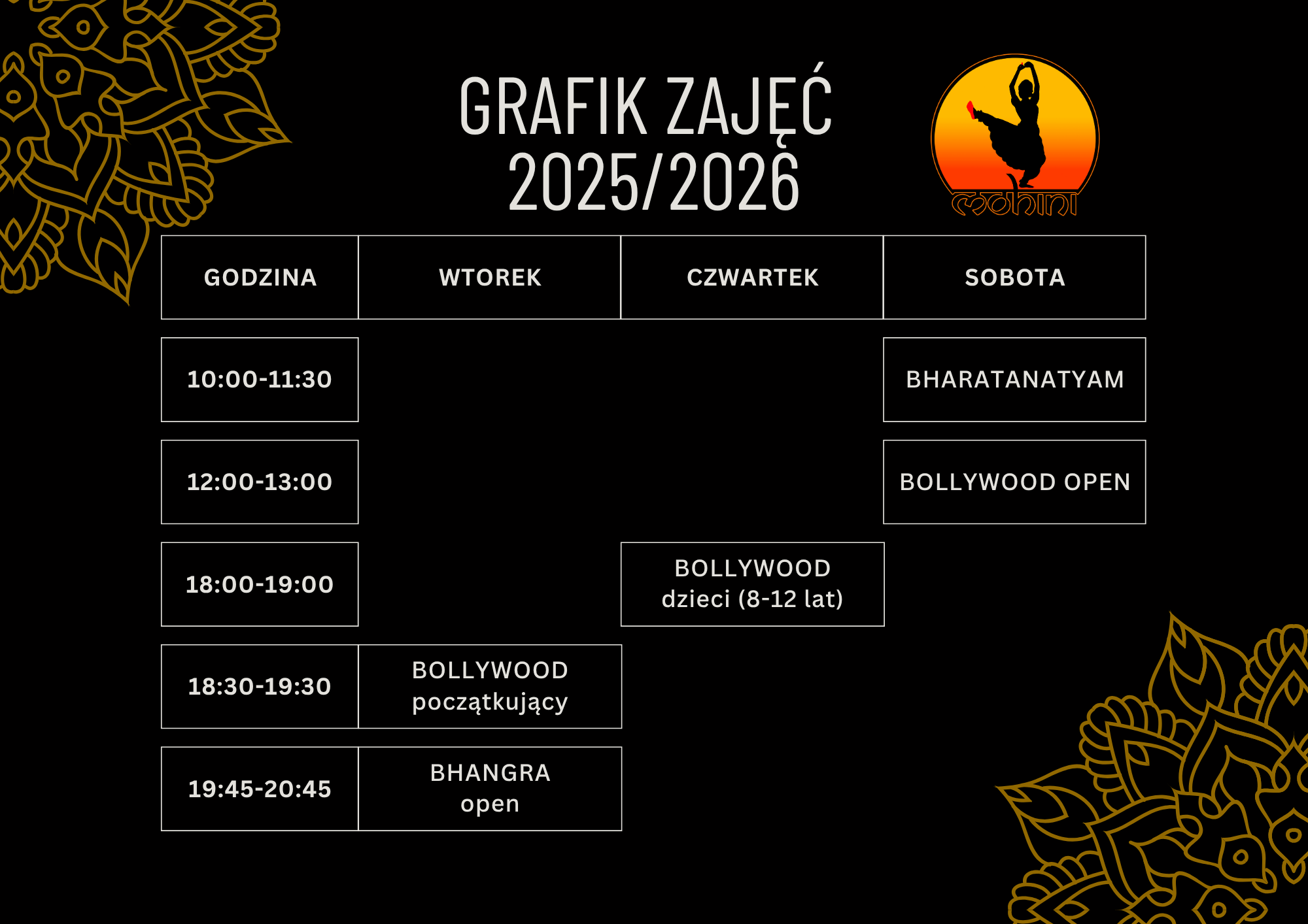 grafik zajęć
